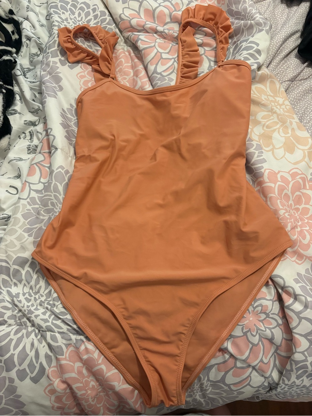 Women’s Ruffle-Strap One-Piece Swimsuit - Terracotta